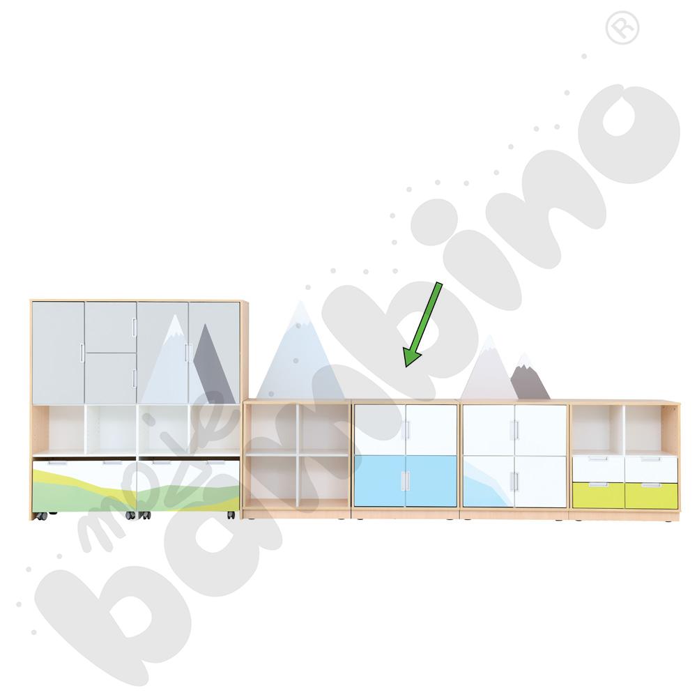 Quadro - szafka Góry M z 1 półką i drzwiami, 90 st., cichy domyk – klon jasny