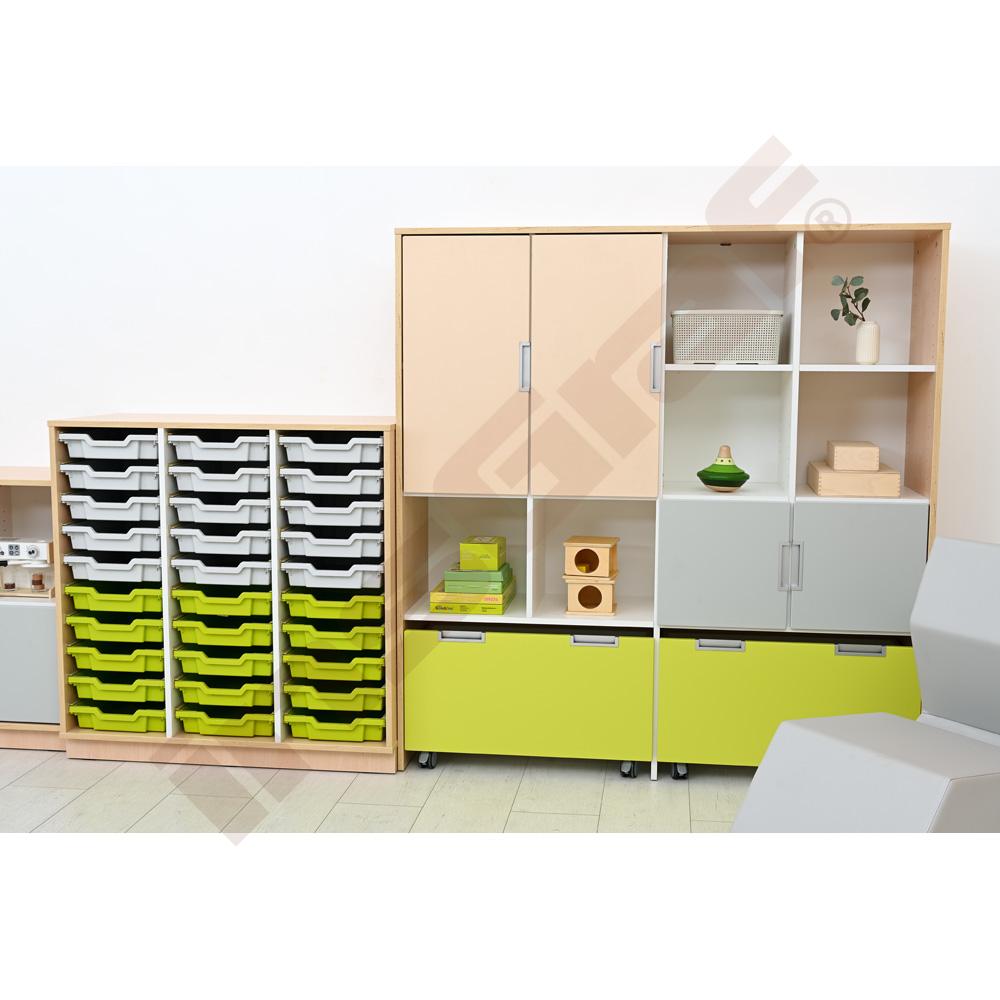 Quadro - skříňka M+ na plastové zásobníky - se 2 předěly 