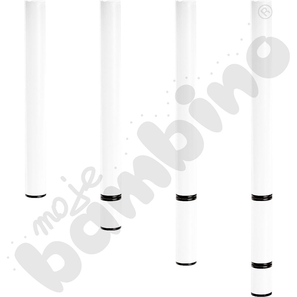 Nogi z reg. do blatów Quadro - białe, 4 szt. rozm. 0-3 (40-58 cm)