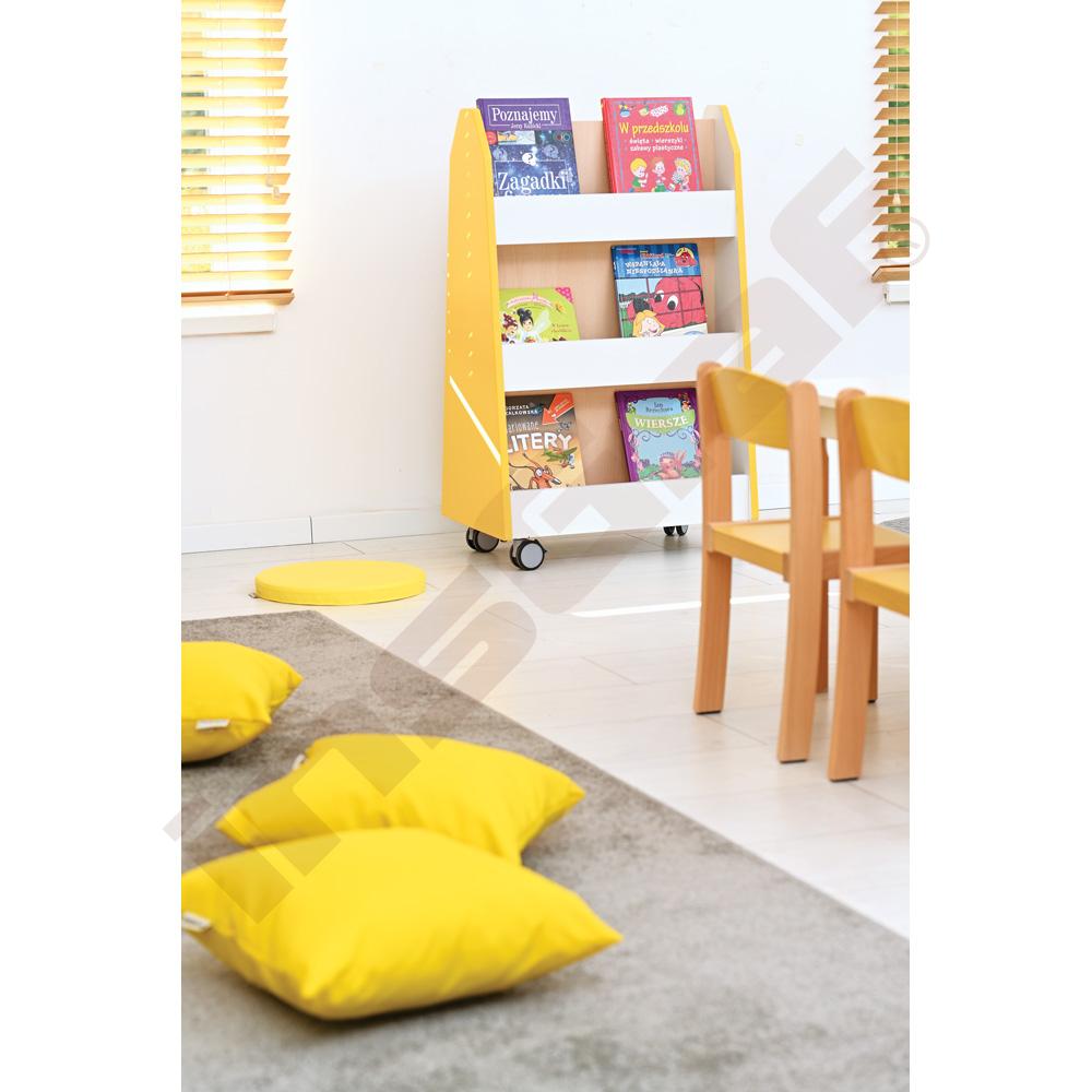 Quadro - oboustranná mobilní knihovnička - žlutá