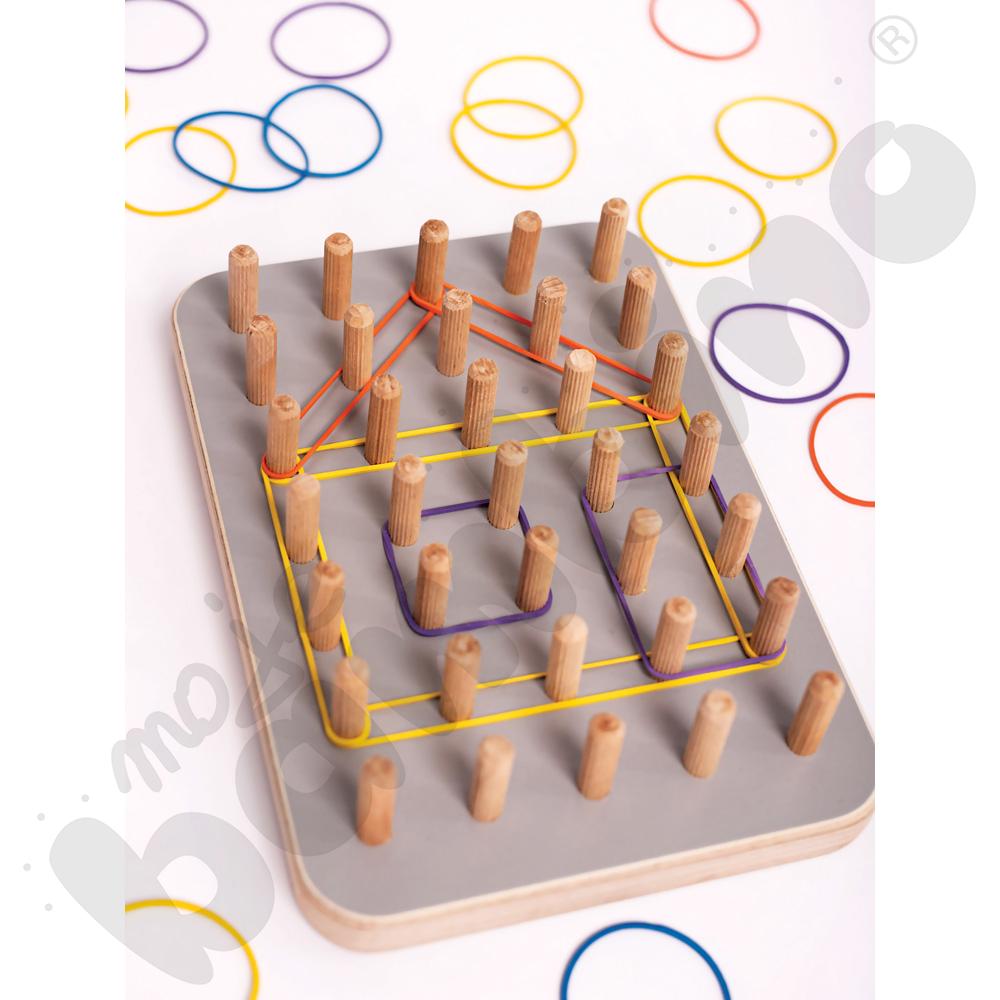 Drewniany Geoplan Montessori Good Wood - szary - MED