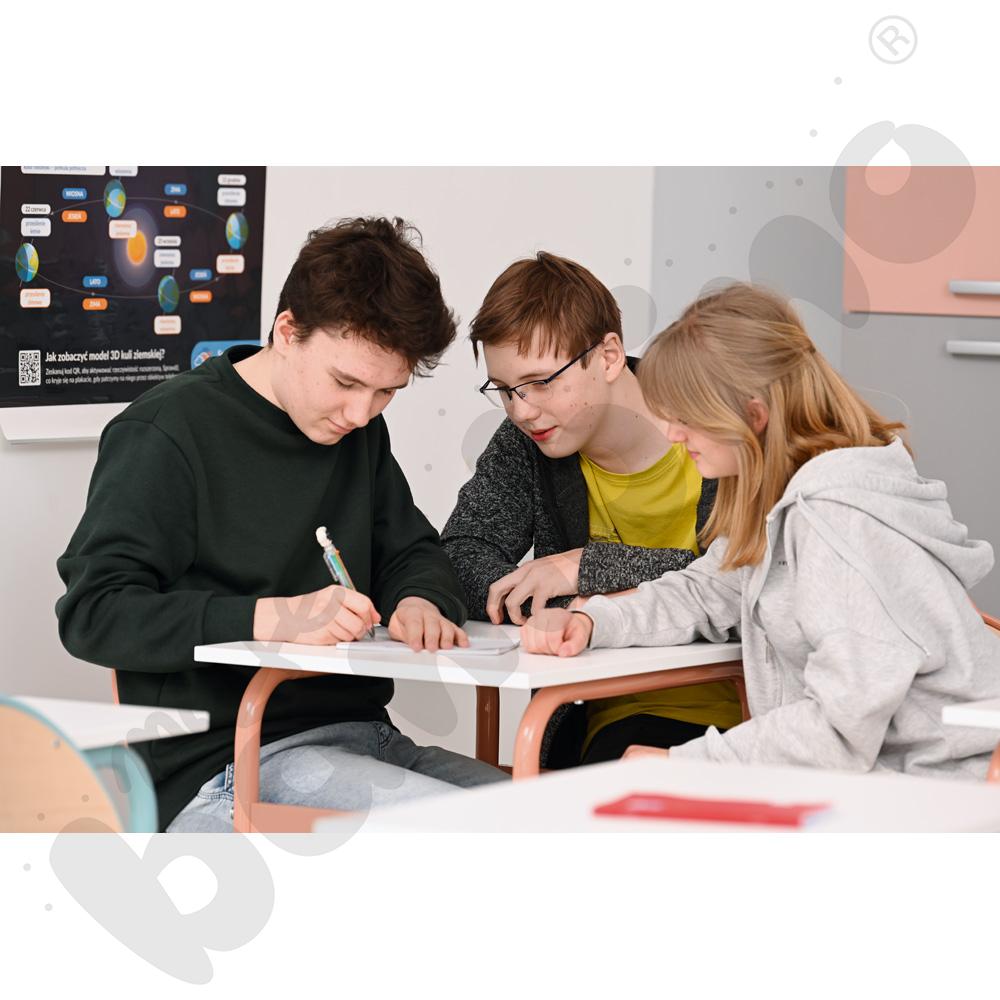 Stół Daniel 1-os. klon 375 z krzesłem P, rozm. 6, łososiowe