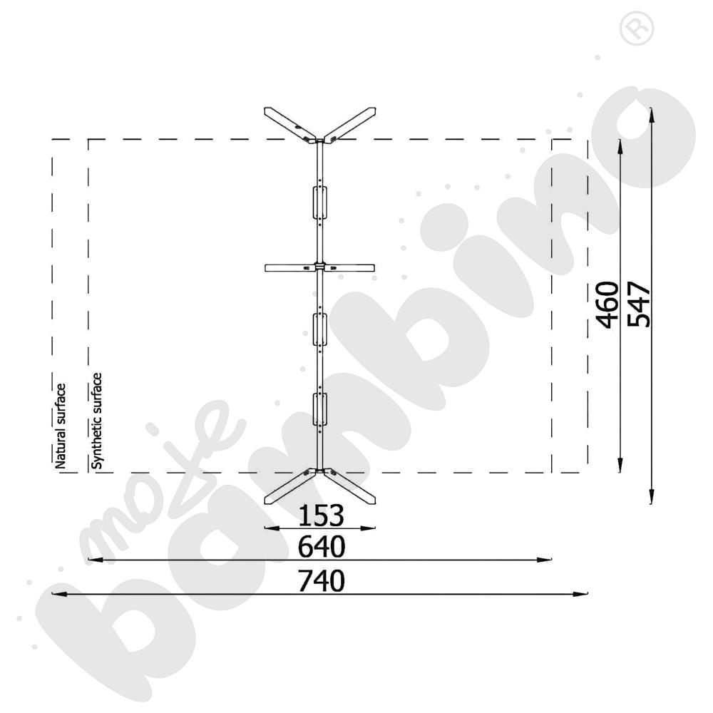 Huśtawka potrójna Quadro recykling/ bez zawiesi