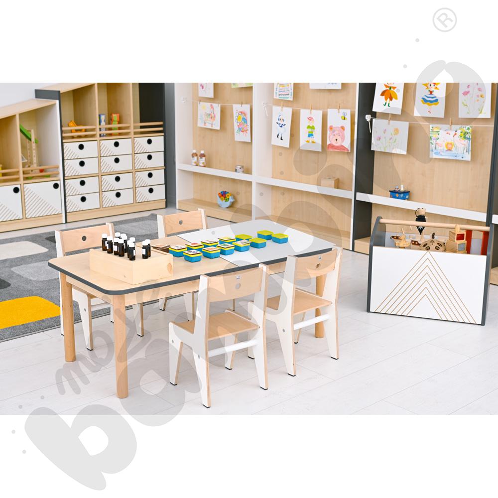 Blat stołu FLO szer. 131 cm biało-klonowy