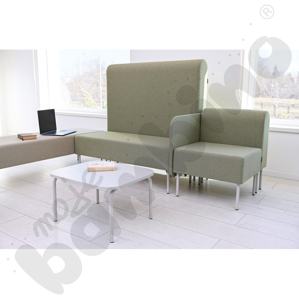 Pufa Versa 120x50 cm z plastikowymi stopkami, stelaż jasnoszary, tkanina RO27