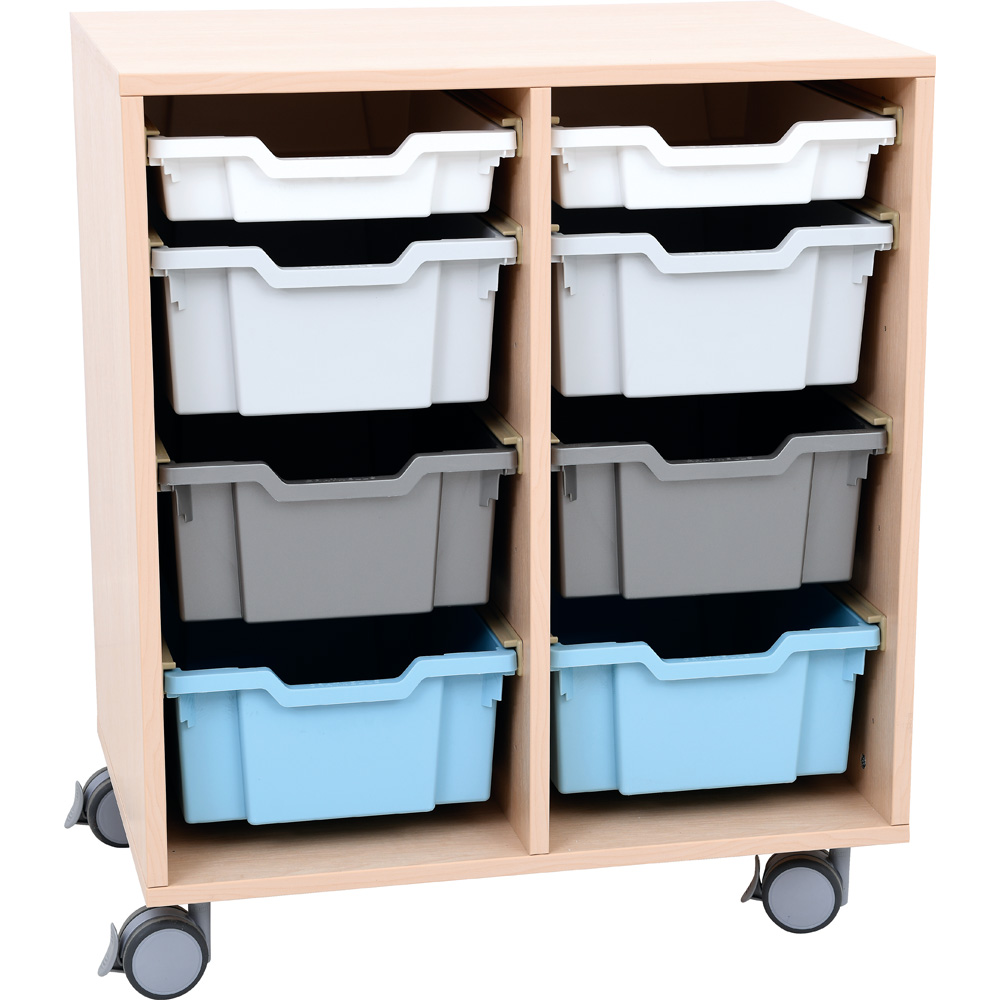 Skrinka Grande M na úložné boxy na kolieskach - javor