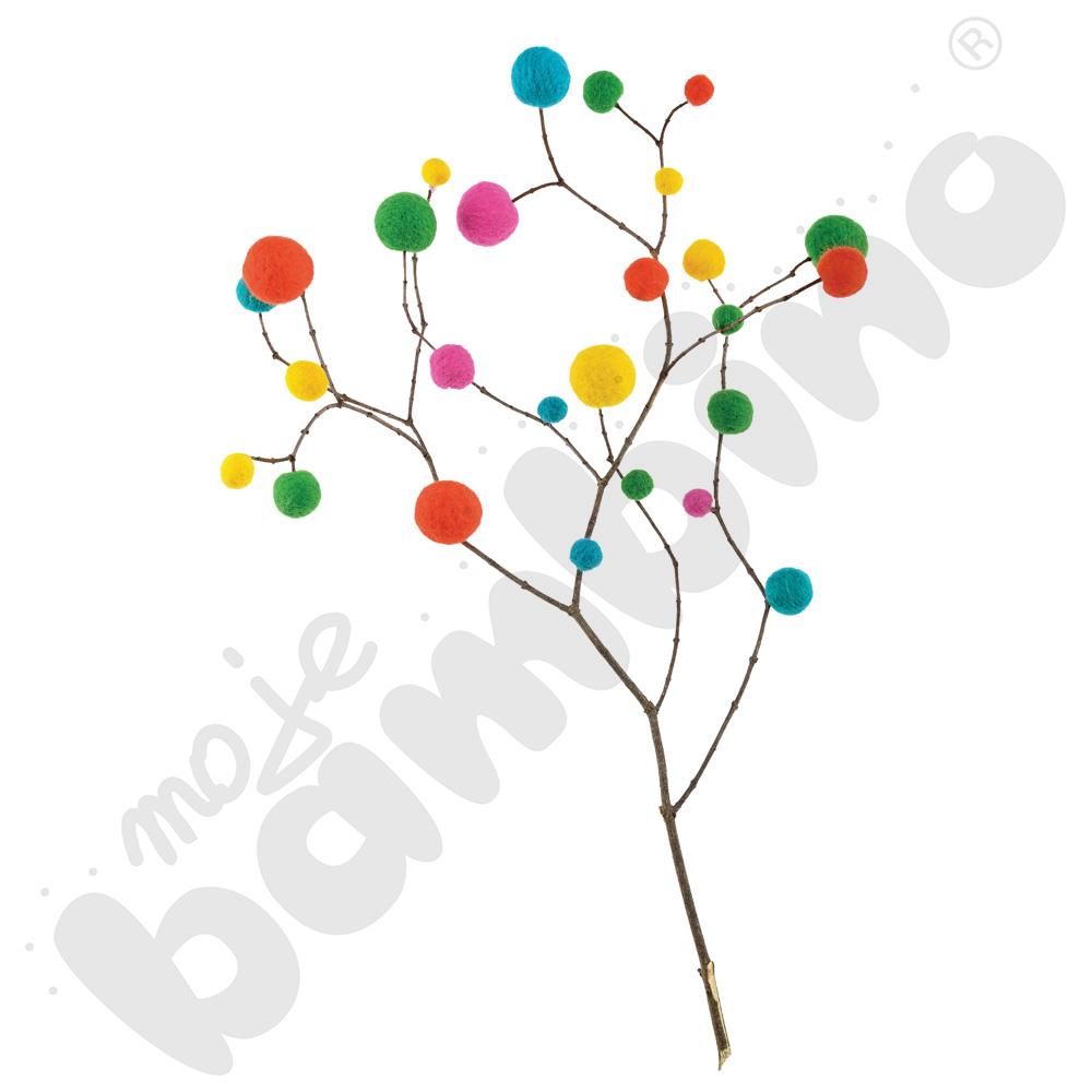 Kuleczki filcowe kolorowe, 25 szt.