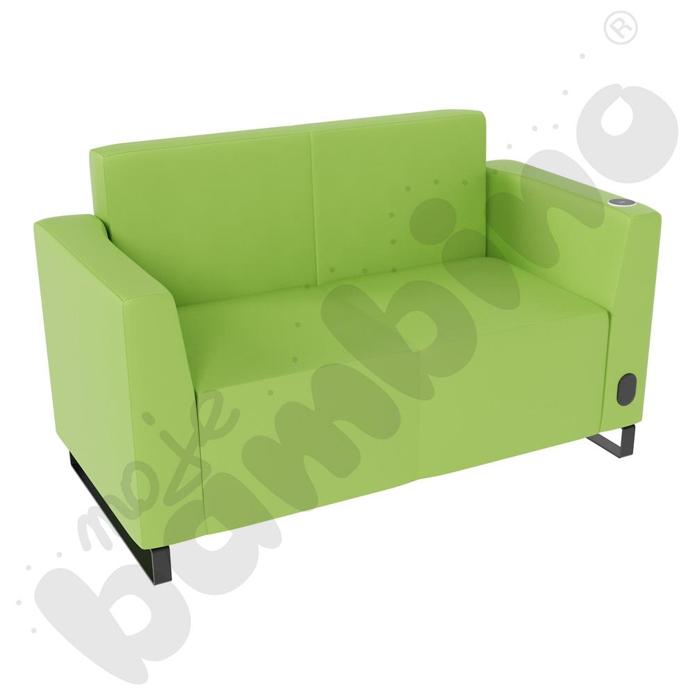 Sofa Universum 2-os. wys. 82 cm, 2 boki niskie, prawy z gniazdkiem elektrycznym i indukcją, tkanina MT14