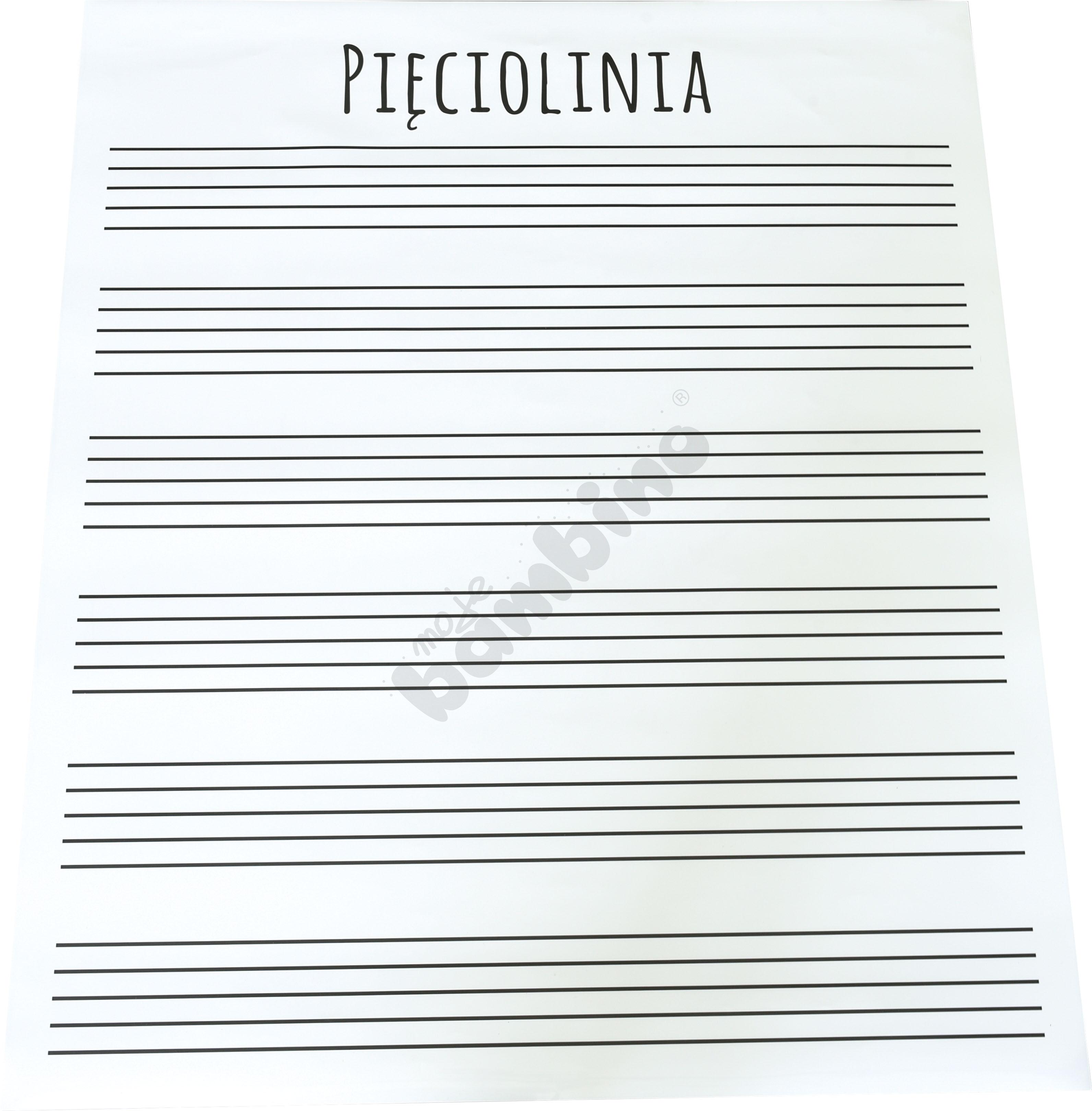 Nakładka magnetyczna na skrzydło tablicy - pięciolinia