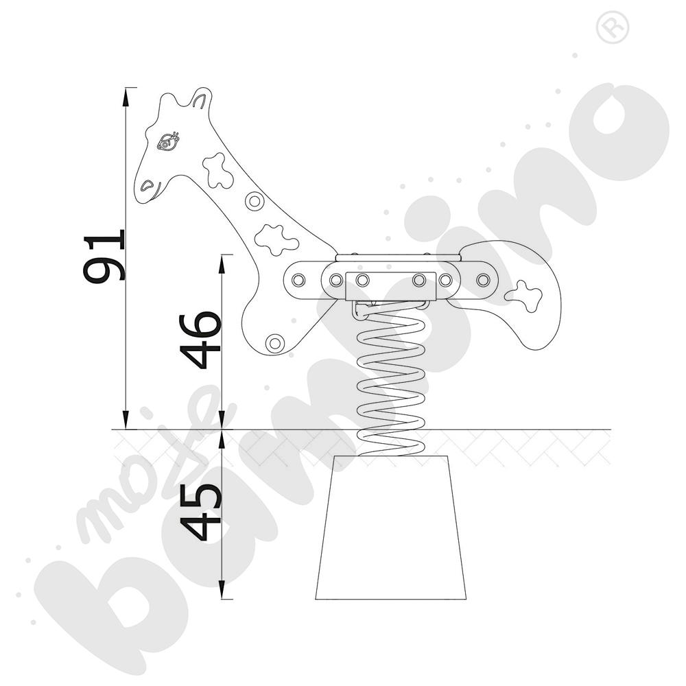 Sprężynowiec Żyrafa na podstawie betonowej