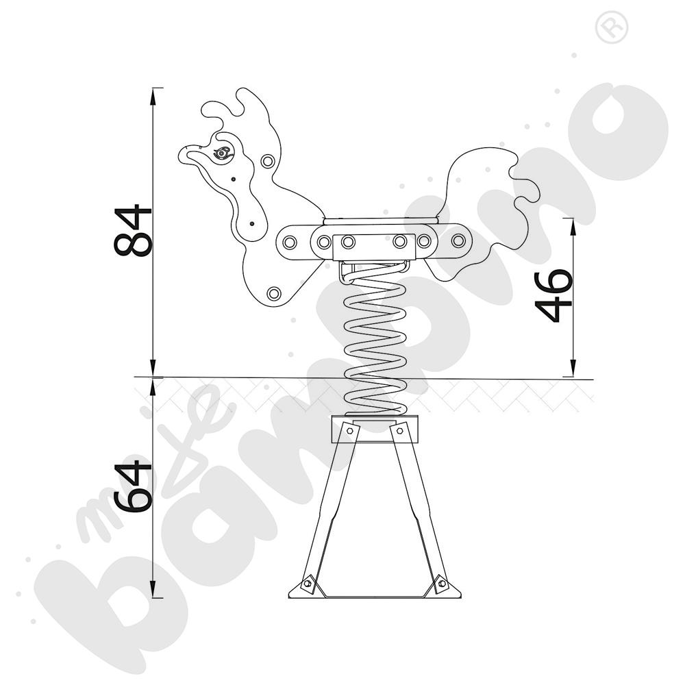 Sprężynowiec Kogut na podstawie metalowej