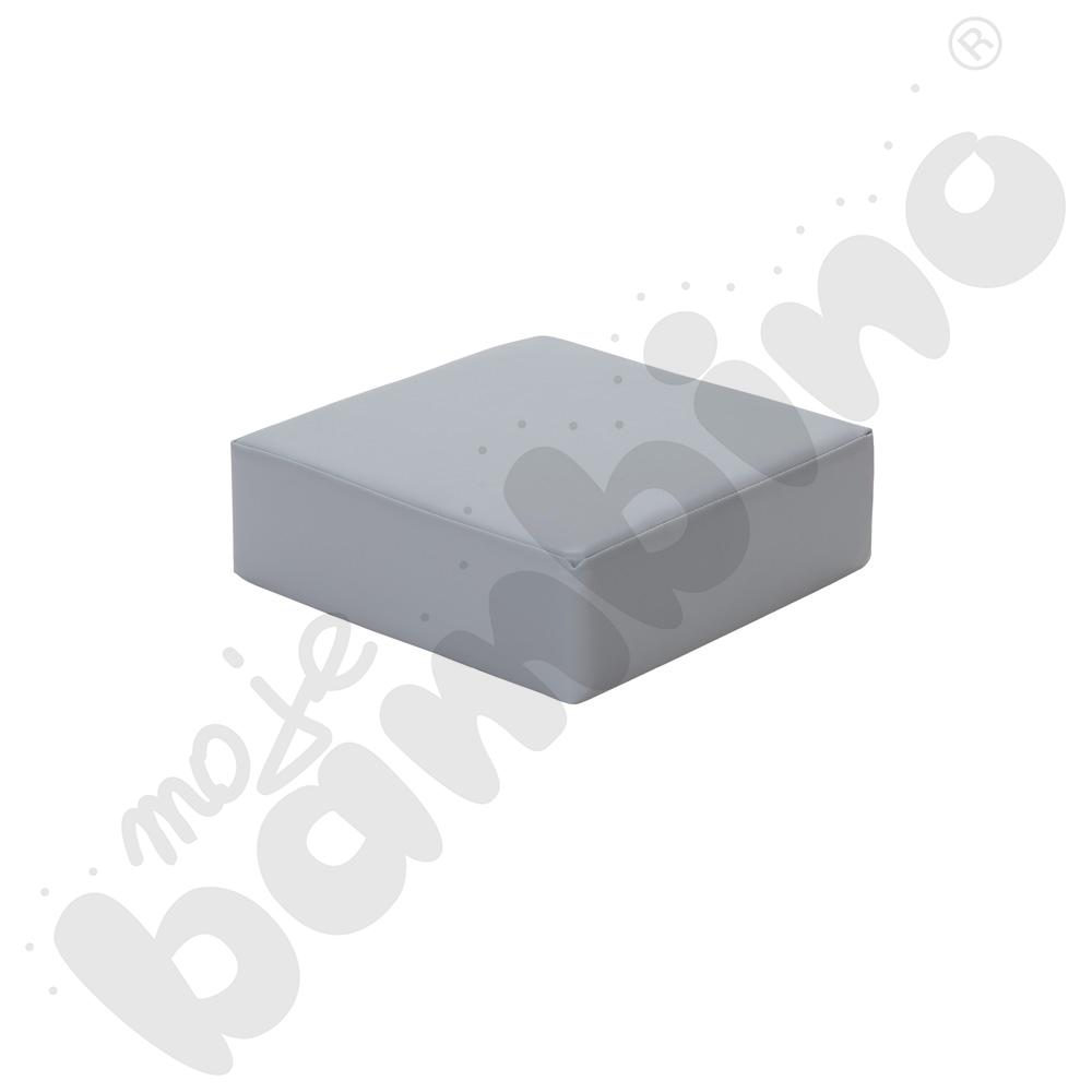 Pufka tęczowa kwadratowa pastelowa jasnoszara