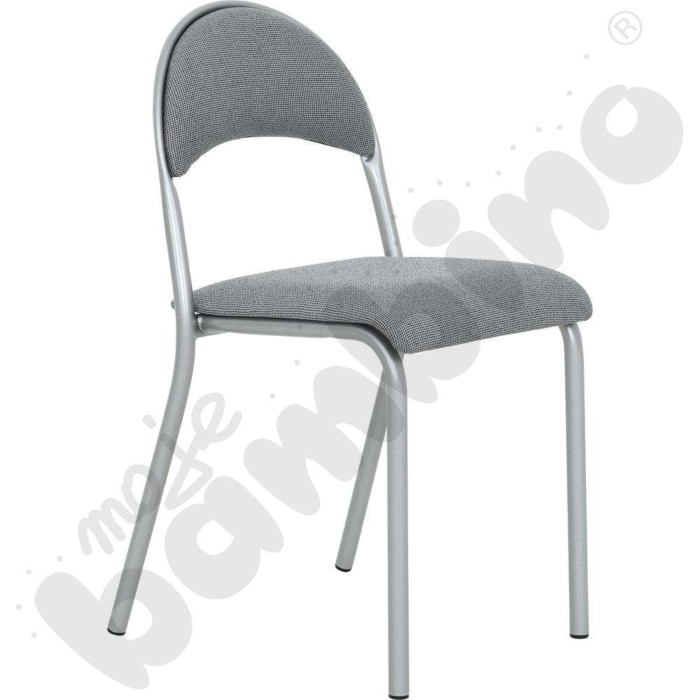 Krzesło P tapicerowane rozm. 6 srebrne - popielato - czarna kratka