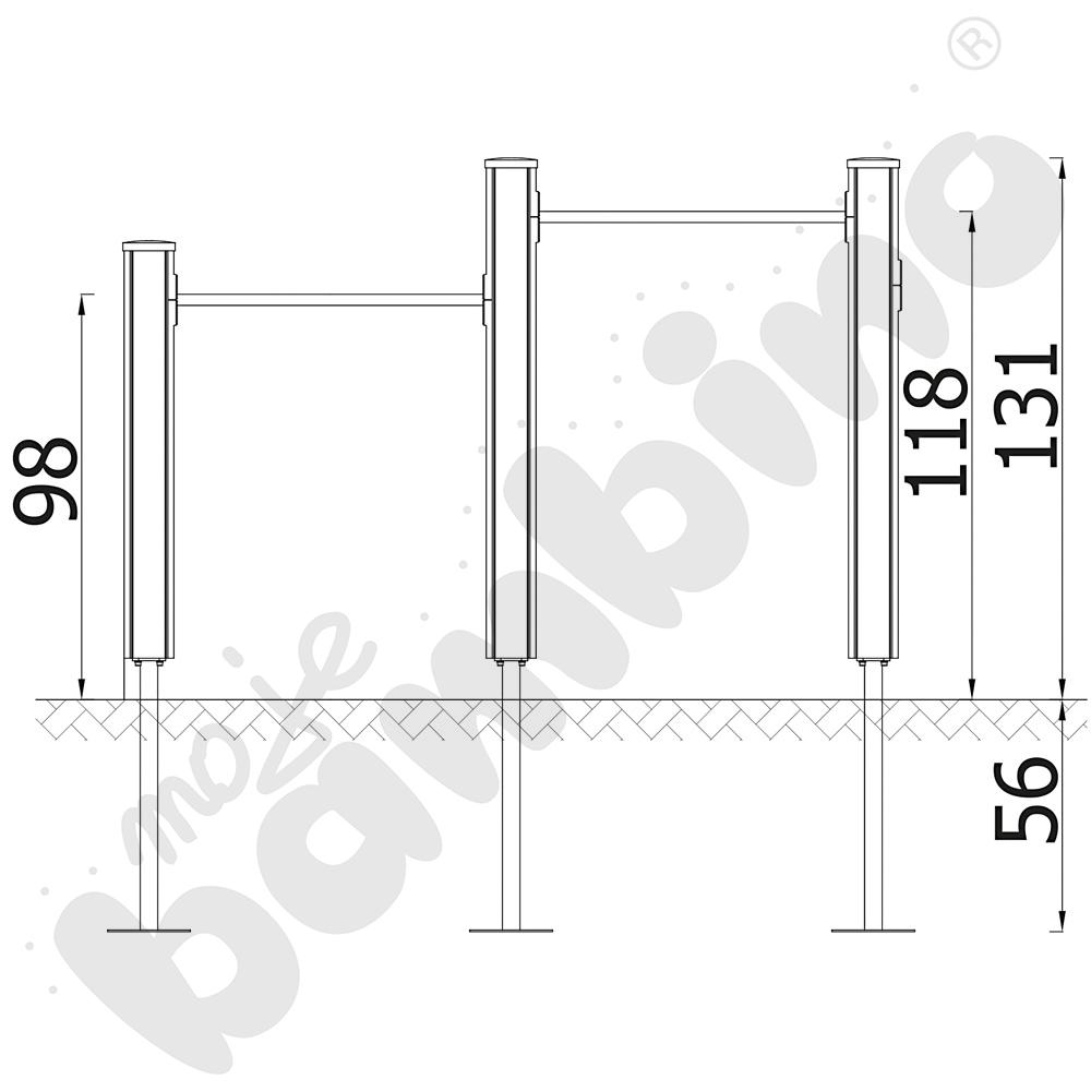 Drążki gimnastyczne podwójne