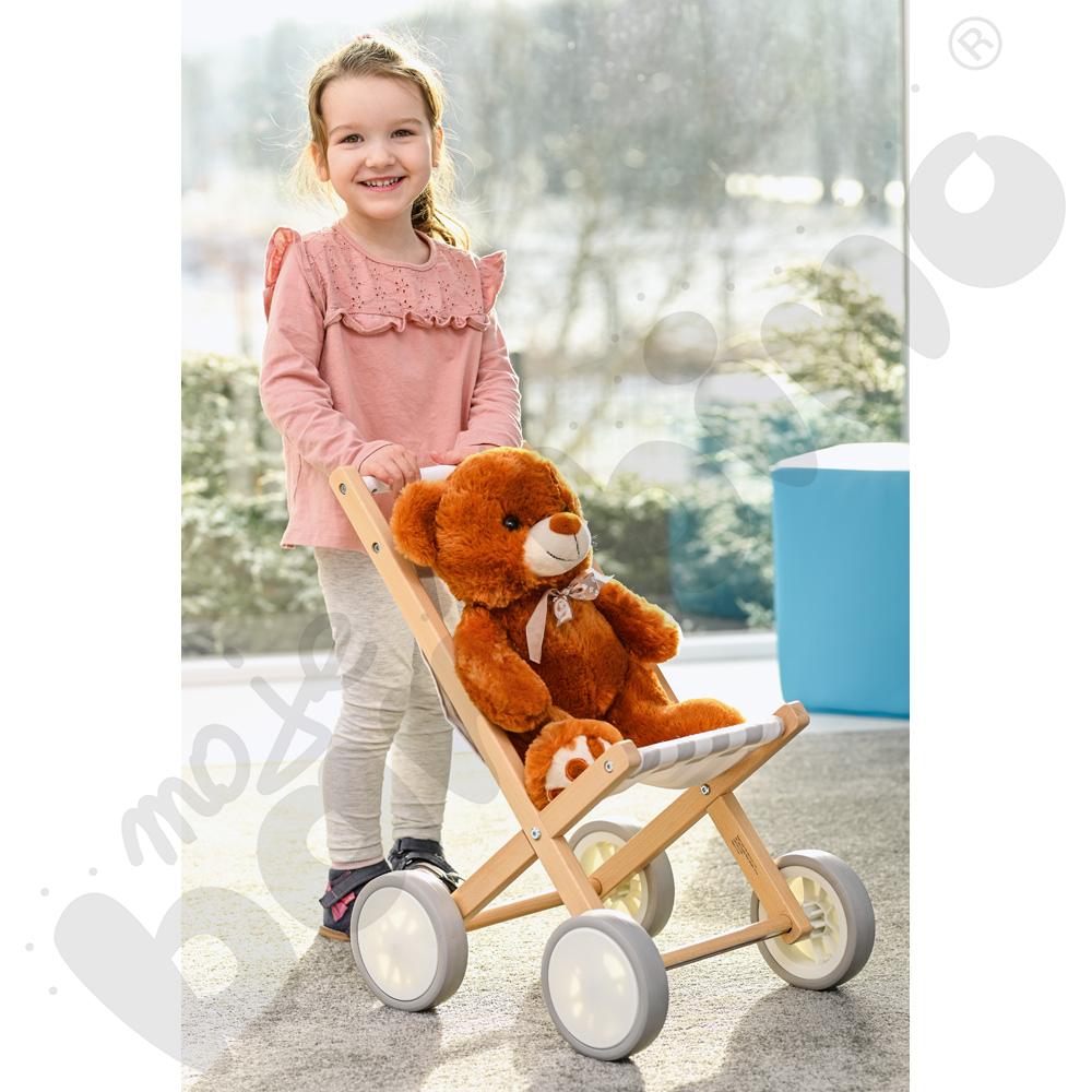 Drewniany wózek-leżaczek