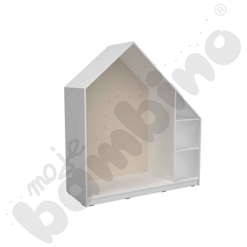 Quadro - szafka-domek z 2 półkami - jasnobrązowa, skrzynia biała