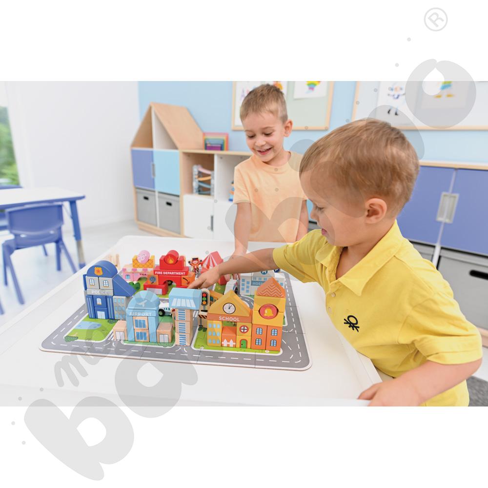 Klocki drewniane Miasto z akcesoriami, 100 elem.