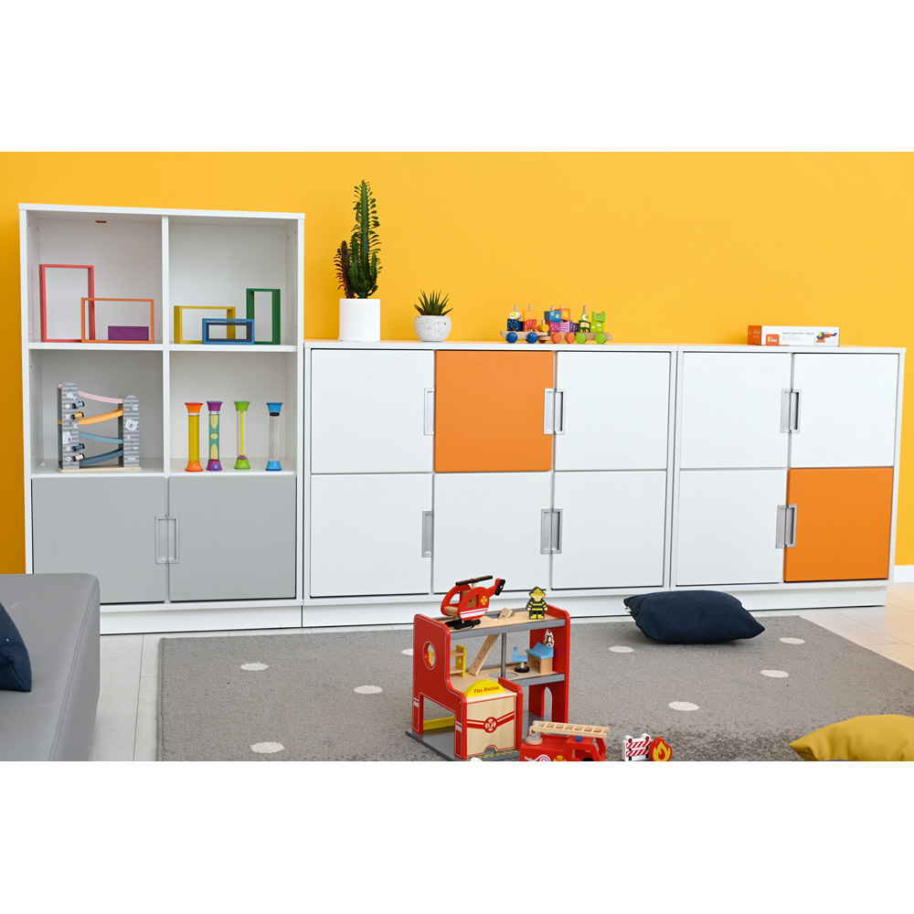 Quadro - regál M s 2 predelmi a policou, biela 