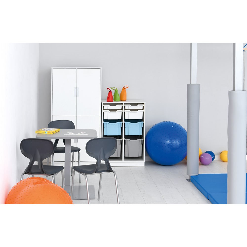 Quadro - regál XL s predelom a 3 policami, biela 