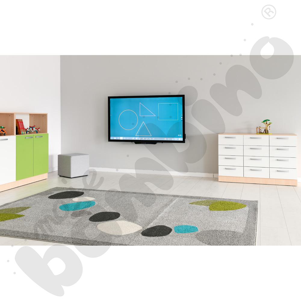 Regał Grande M głęboki z 12 szufladami - klon jasny-biały