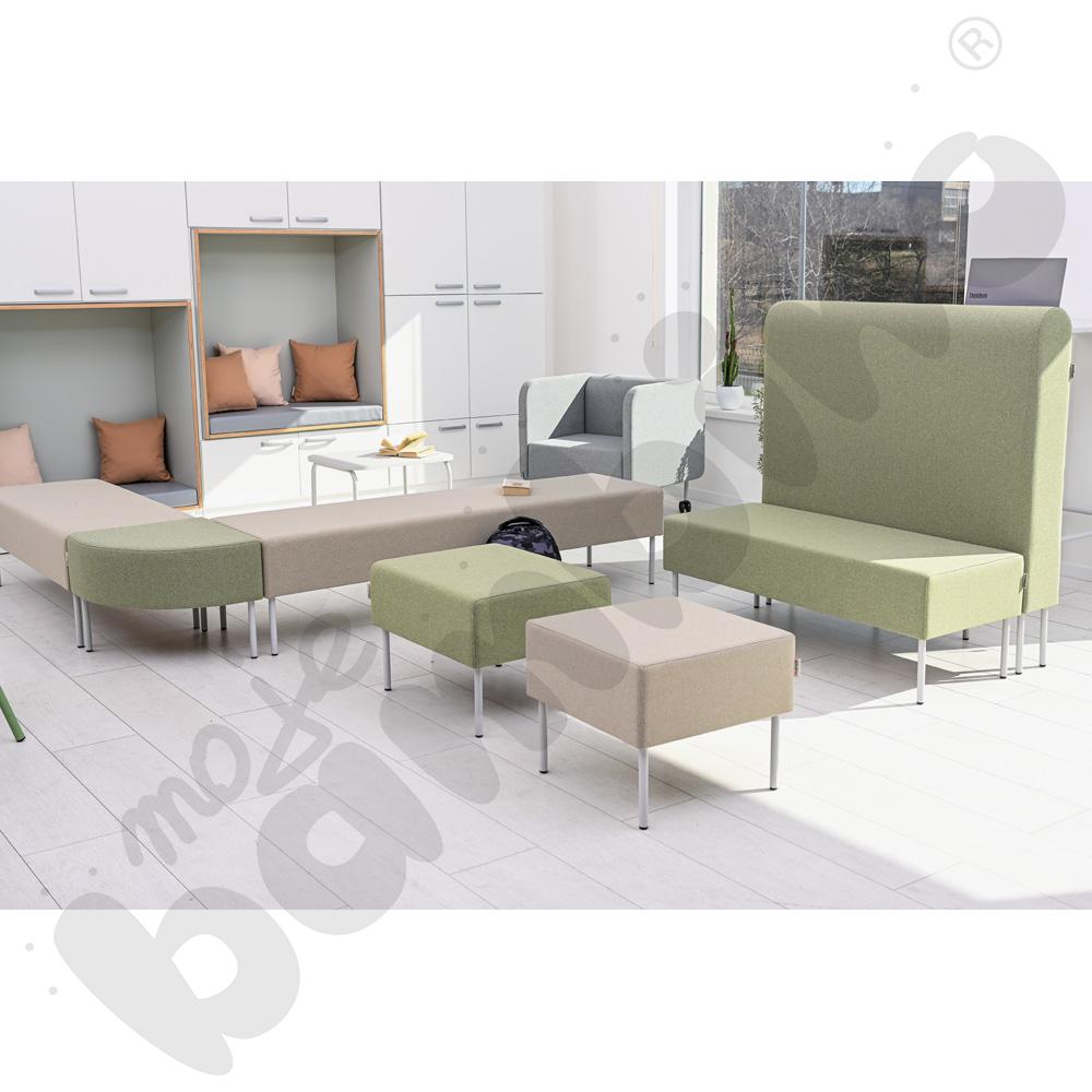 Pufa Versa 120x50 cm z plastikowymi stopkami, stelaż jasnoszary, tkanina RO37