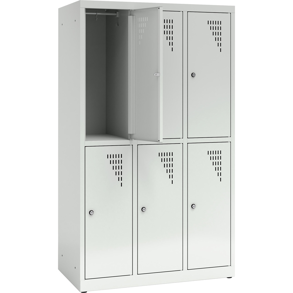 Šatňová skrinka 6 modulov, 150 cm - sivé dvierka