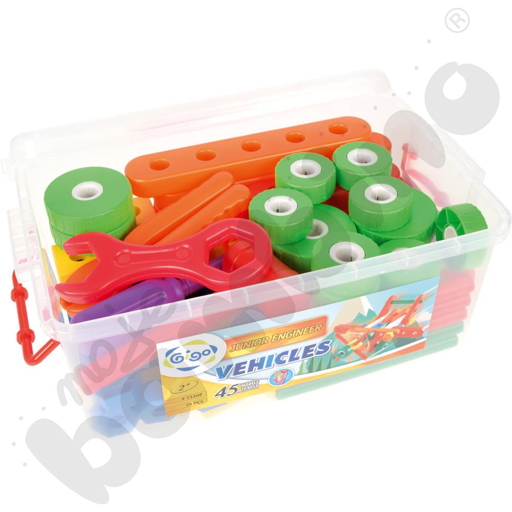 Klocki Gigo - Mały inżynier - pojazdy XL