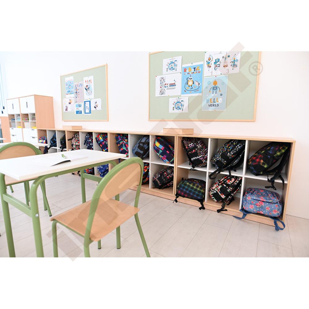 Quadro - regál M se 2 předěly a policí, světlý javor