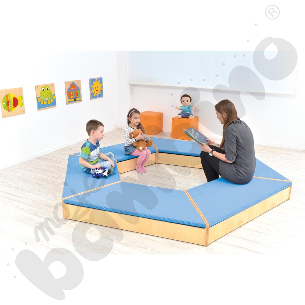 Podest trapezowy, wys. 20 cm - jasnoniebieski