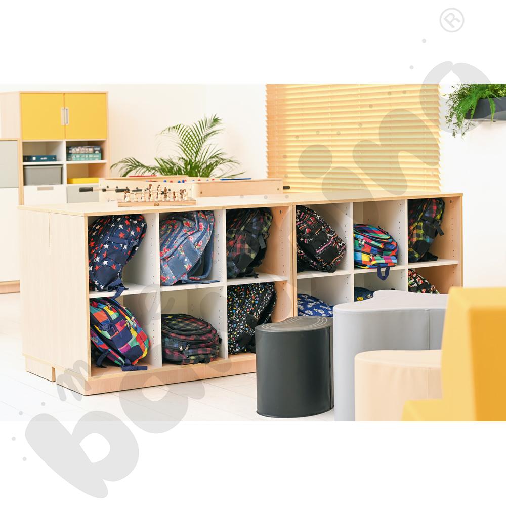 Quadro - regał M z 2 przegrodami i półką, klon jasny