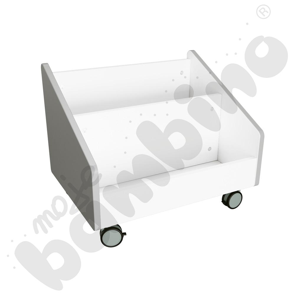 Quadro – pojemnik na kółkach duży, szary – biała skrzynia