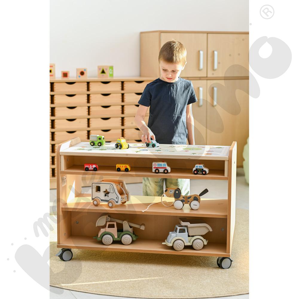 Mobilna szafka Flexi z półką do kącików, półotwarta