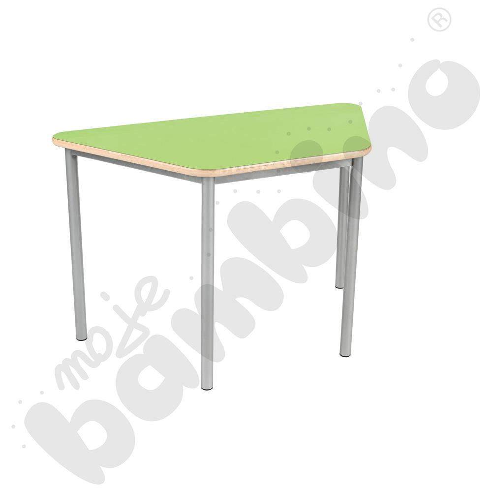 Stół Mila trapezowy 120x70x60x70, blat HPL zielony, narożniki zaokrąglone, rozm. 6