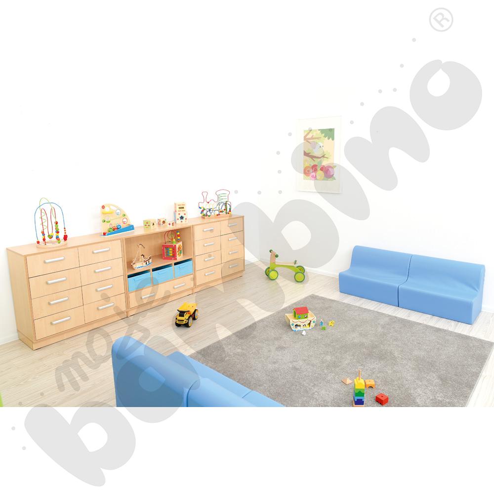 Szafka Flexi-TJ z szufladą na pojemniki i segregatory - na cokole, klon