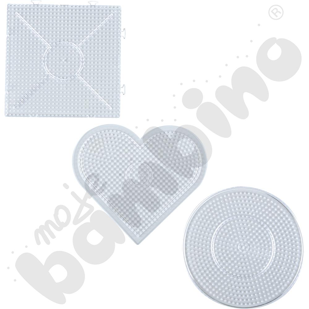 Podkładki duże do koralików NABBI® MINI - serce, koło i kwadrat