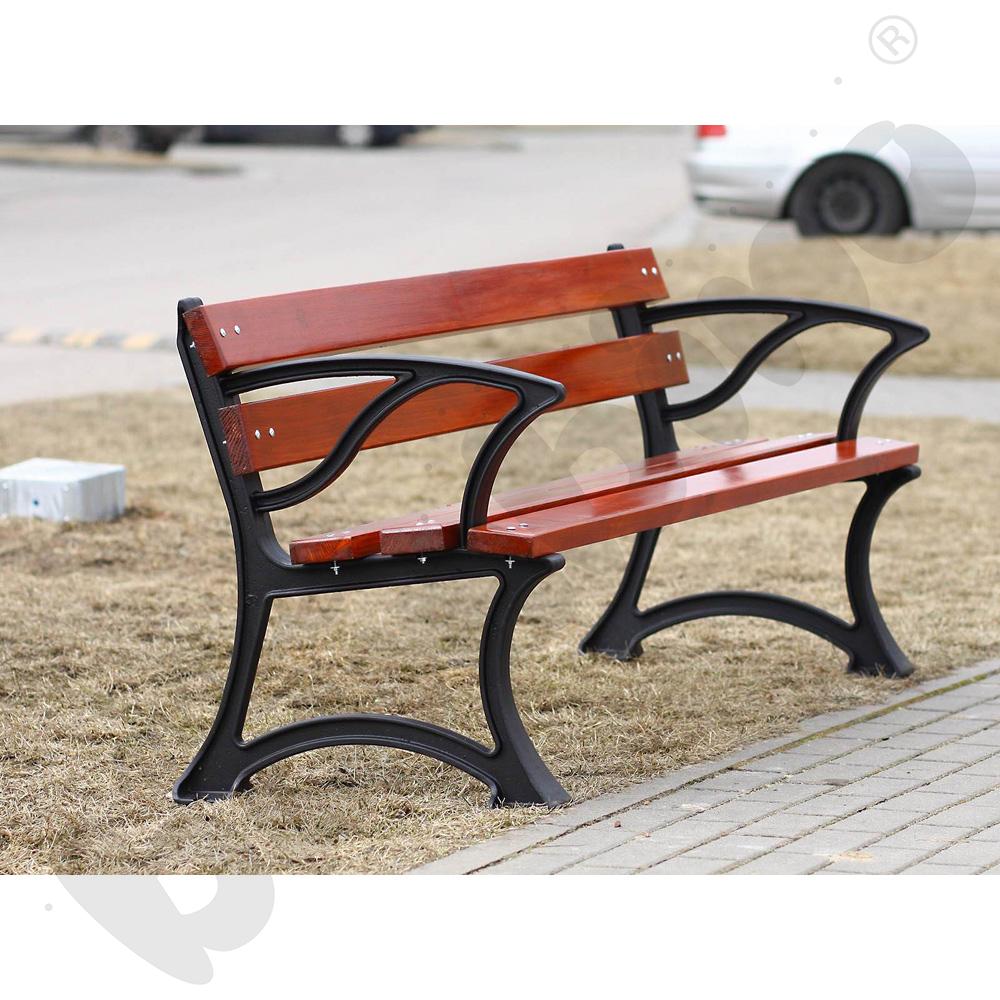 Ławka Łódzka z podłokietnikiem, mahoń