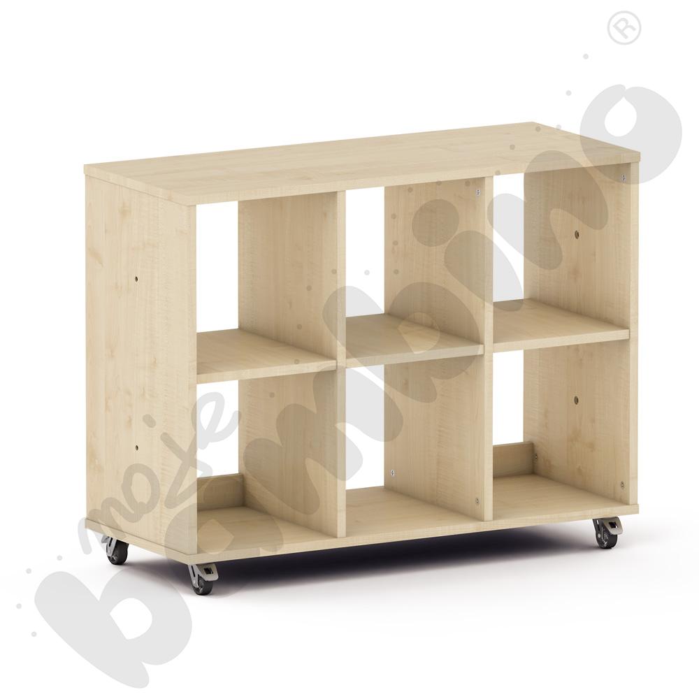 Regał 6-komorowy na kółkach/nóżkach, klon