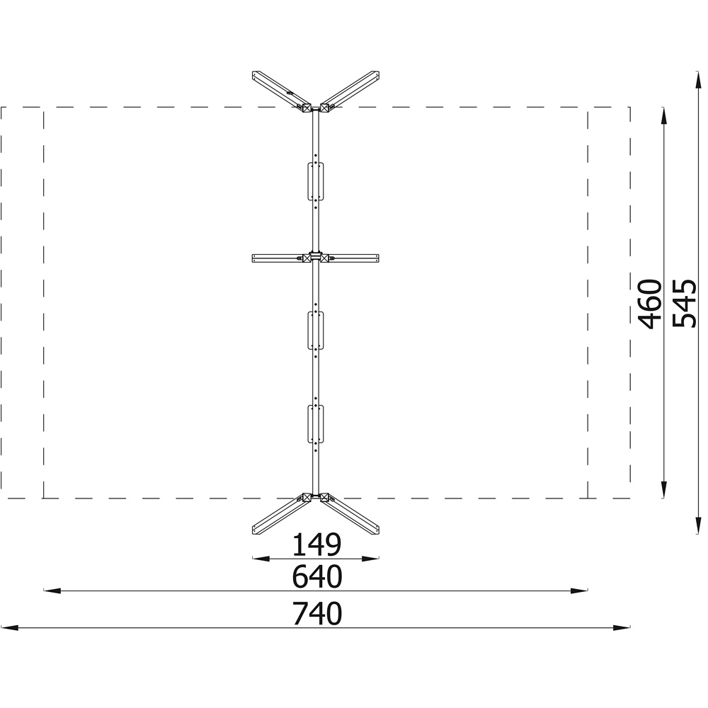 Quadro Simple - konštrukcia pre 3-osobovú drevenú hojdačku