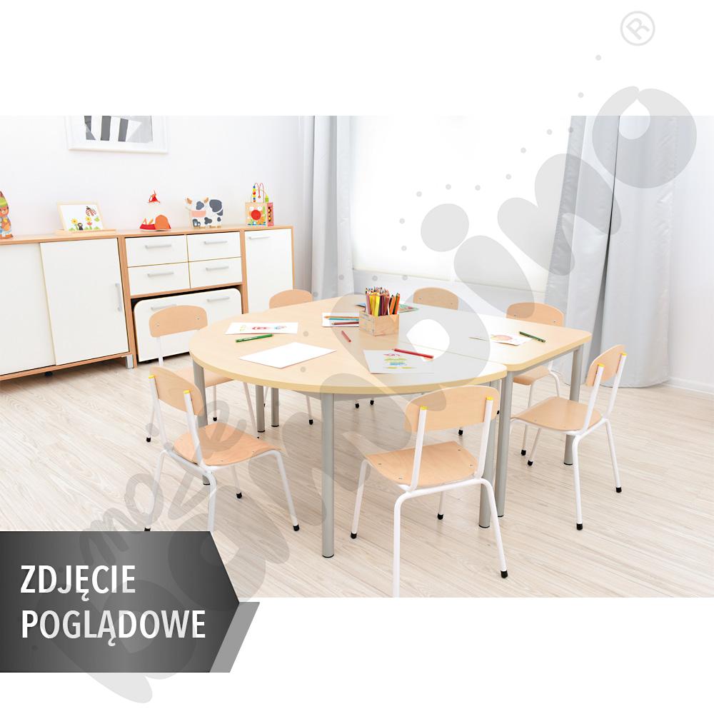 Stół Mila półokrągły 160x80, blat HPL żółty, narożniki zaokrąglone, rozm. 6