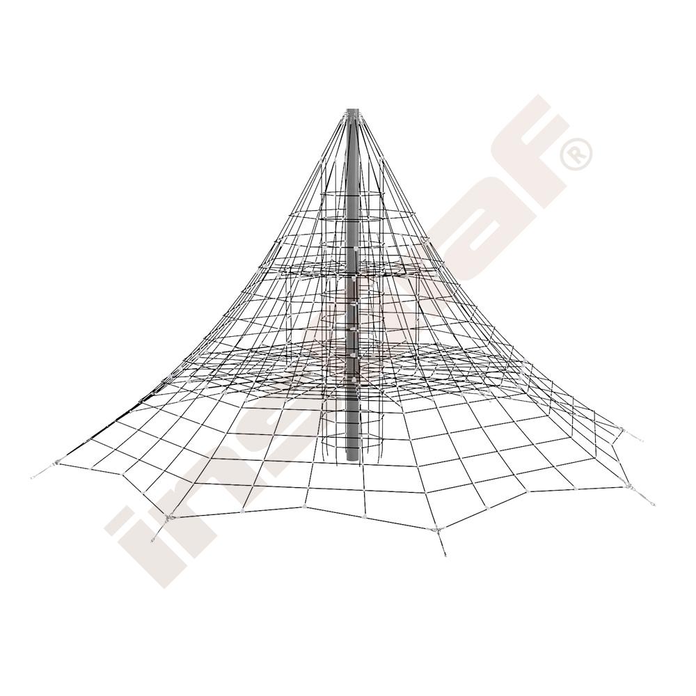 Seil-Pyramide, 8-eckig, schwarz-grau