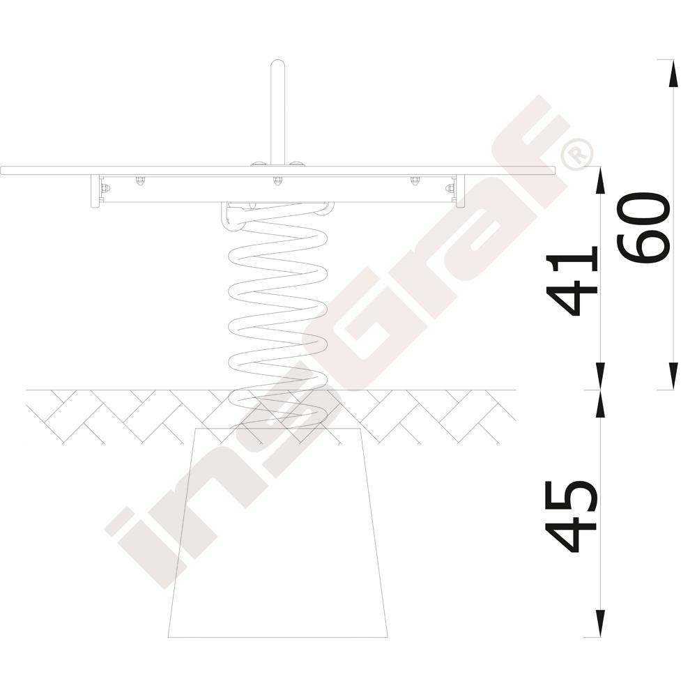 Federwippe Skateboard Rc, Beton-Bodenanker