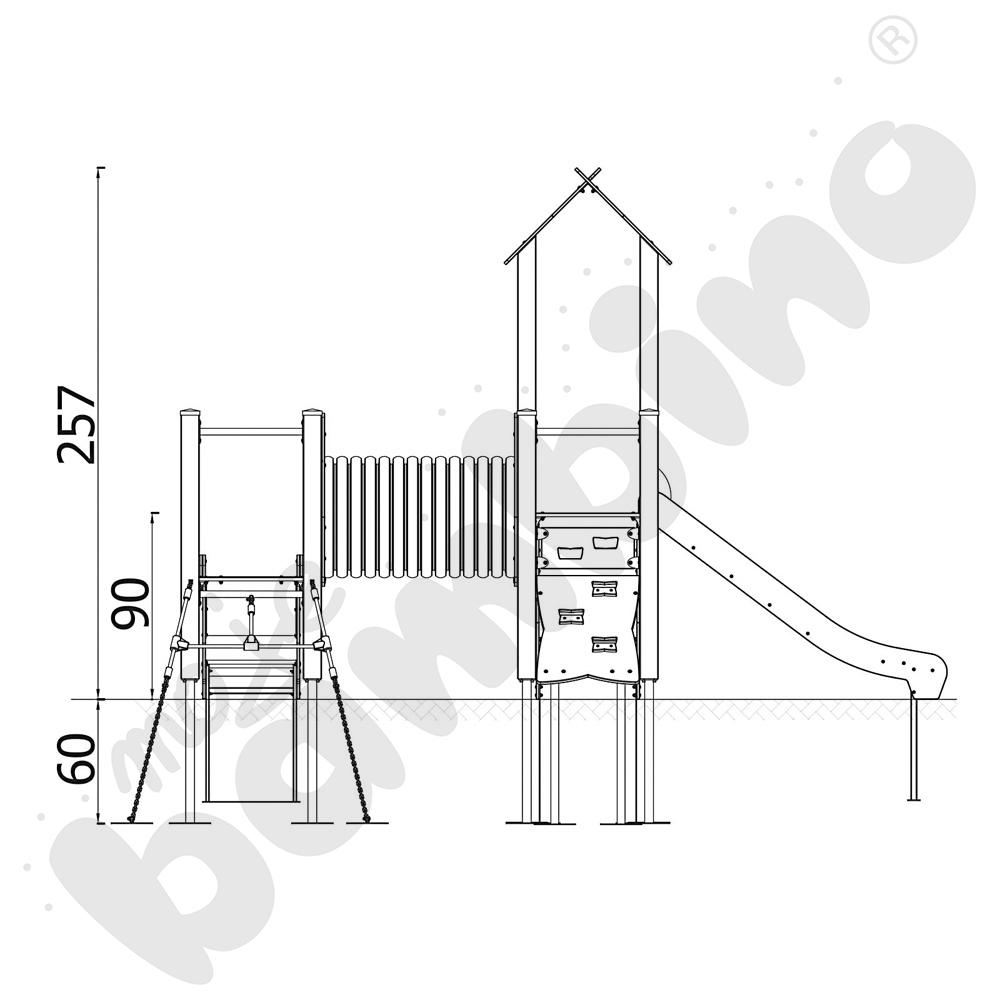 Zestaw Urbi 5, słupy drewniane B