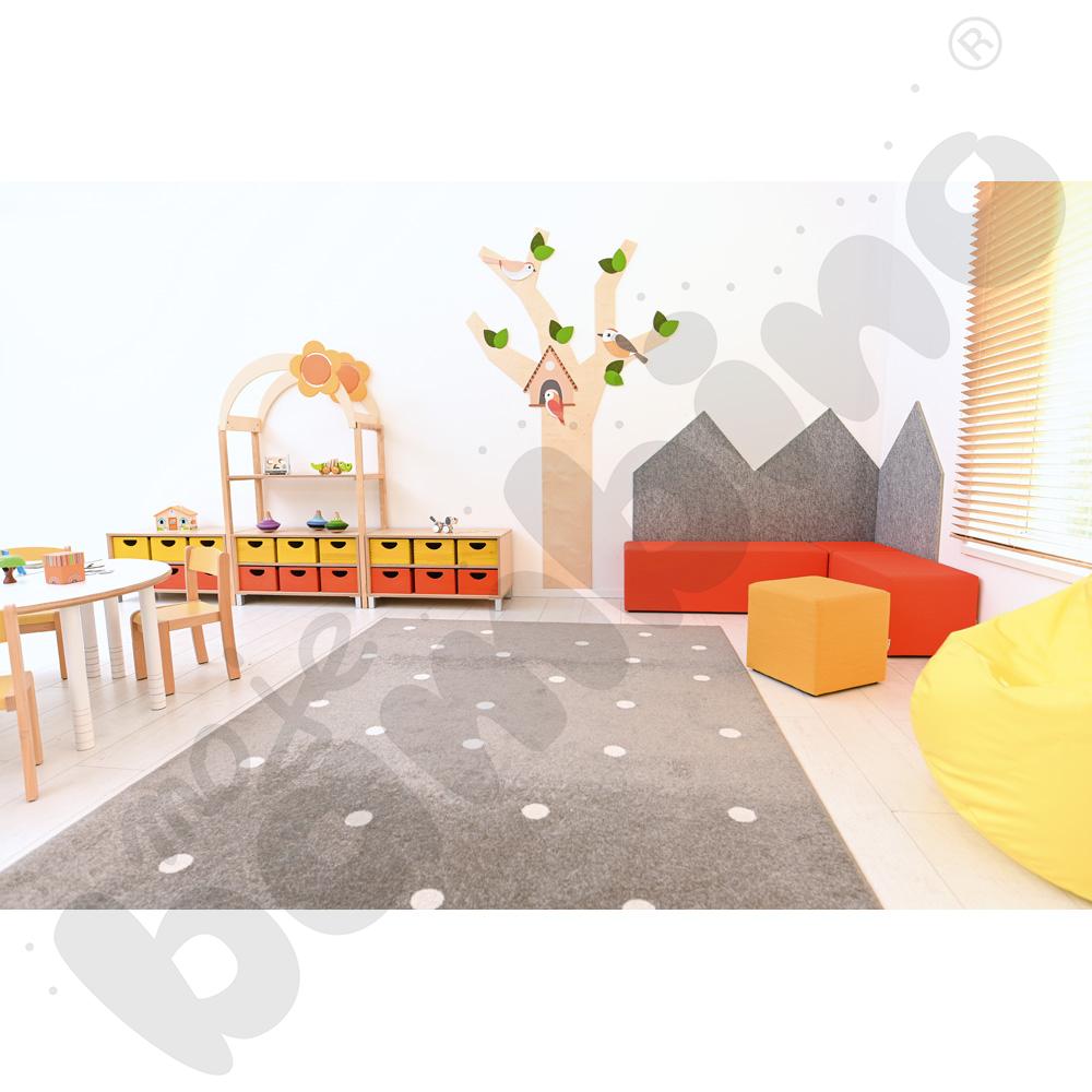 Dywan szary w białe kropki, 2 x 3 m