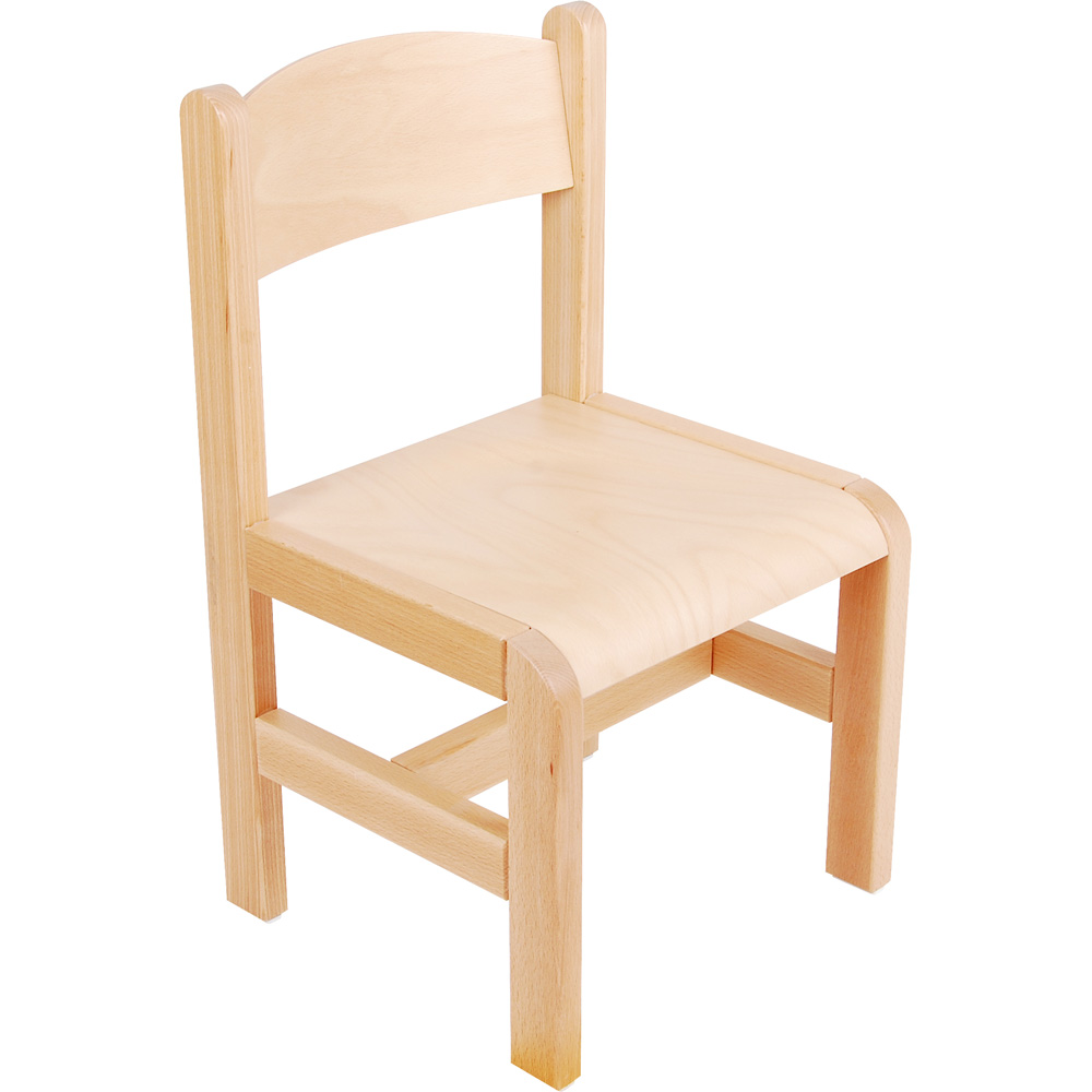 Drevená stolička veľ. 1 - výška 26 cm - k stolom 46 cm - buk, plastové koncovky