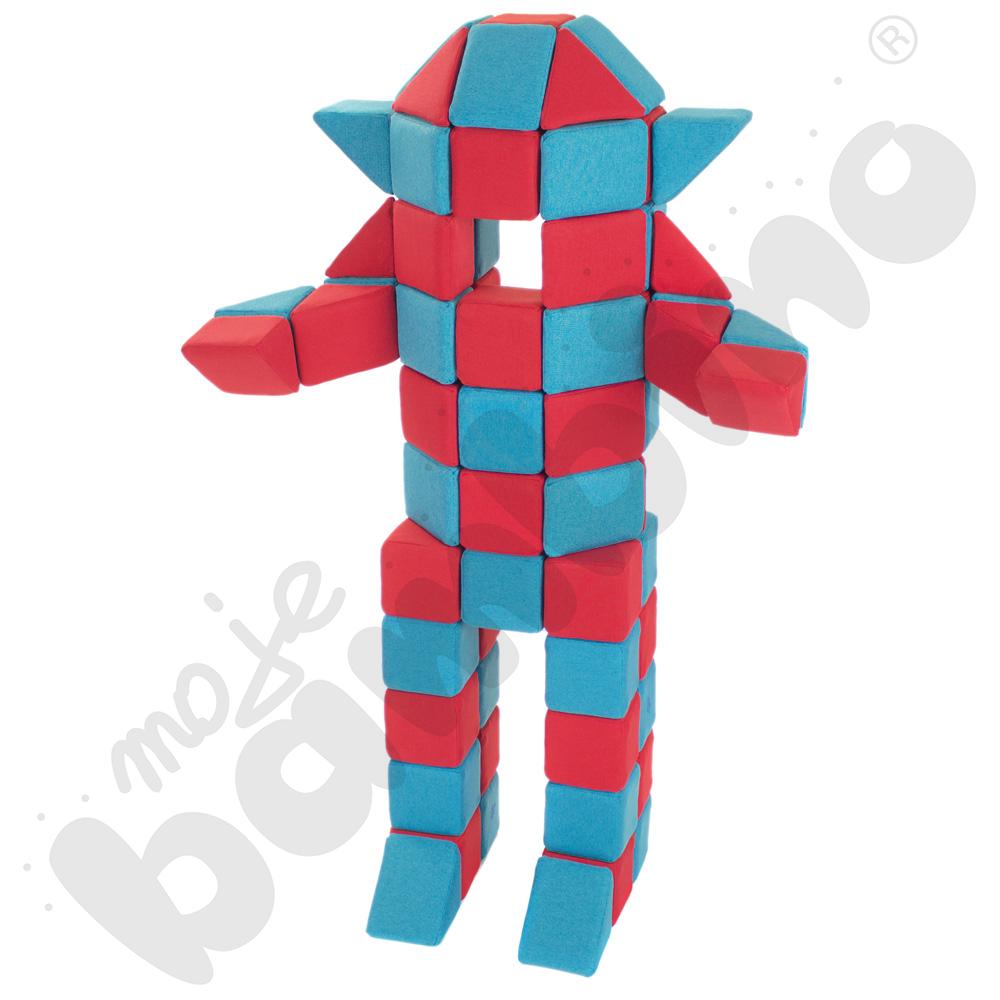 Zestaw klocków JollyHeap - niebiesko-czerwone, 100 szt.