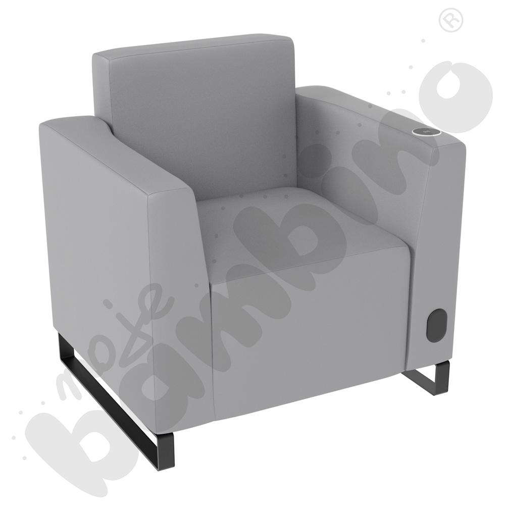 Fotel Universum wys. 82 cm, 2 boki niskie, prawy z gniazdkiem elektrycznym i indukcją, tkanina MT02