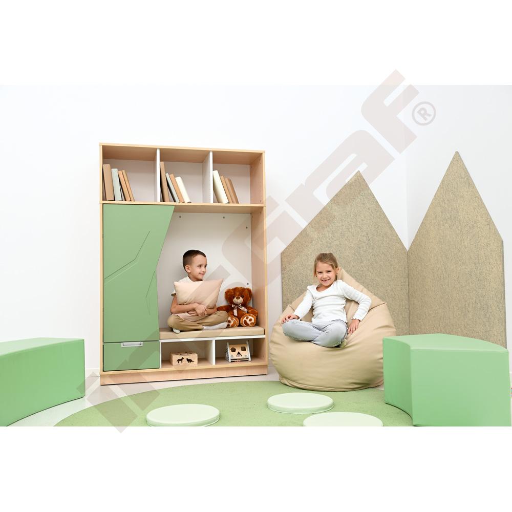 Quadro - skrýš PLUS - olivová, korpus světlý javor