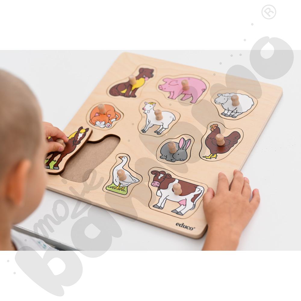 Układanka drewniana - zwierzęta hodowlane