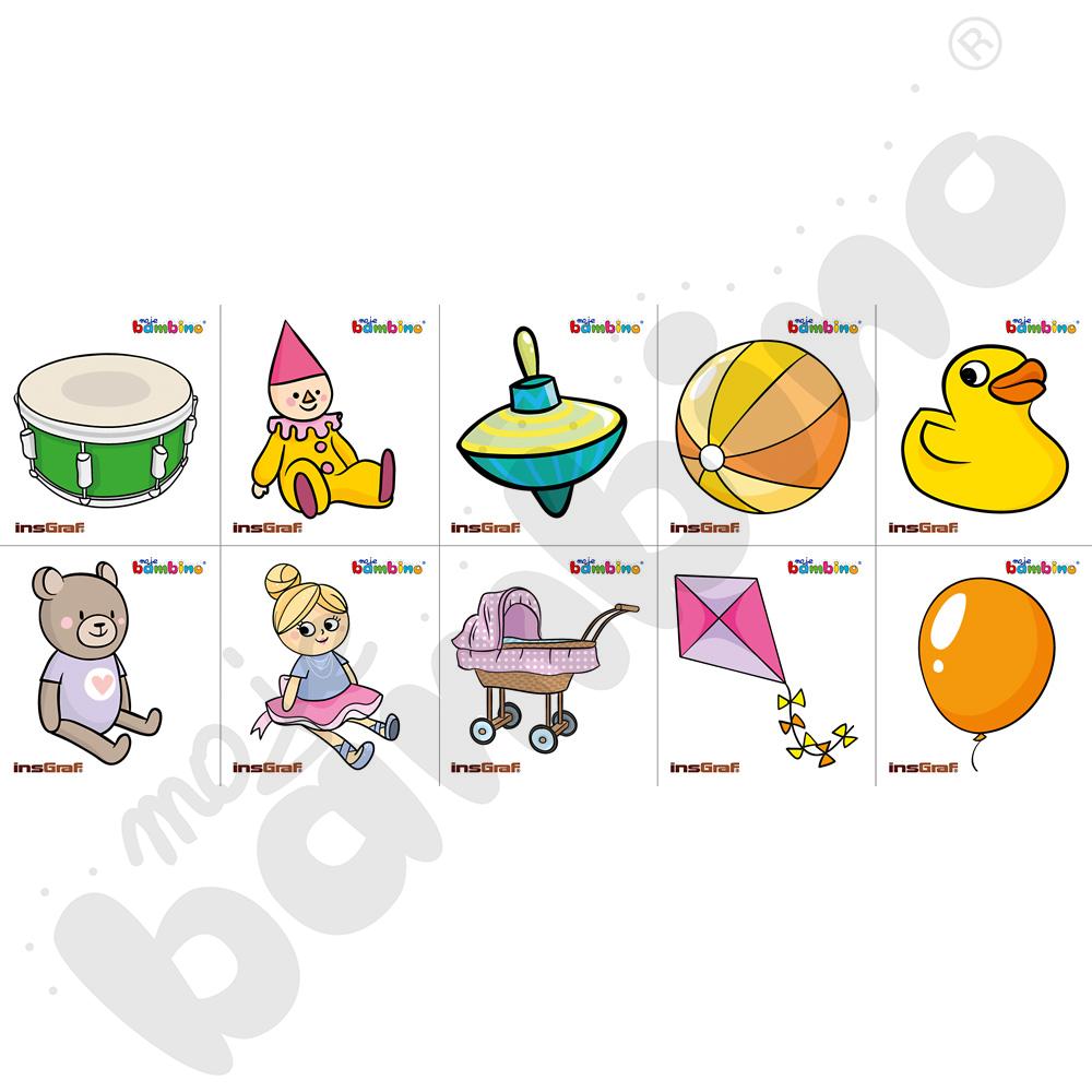 Naklejki na szatnię - zabawki, 10 szt.