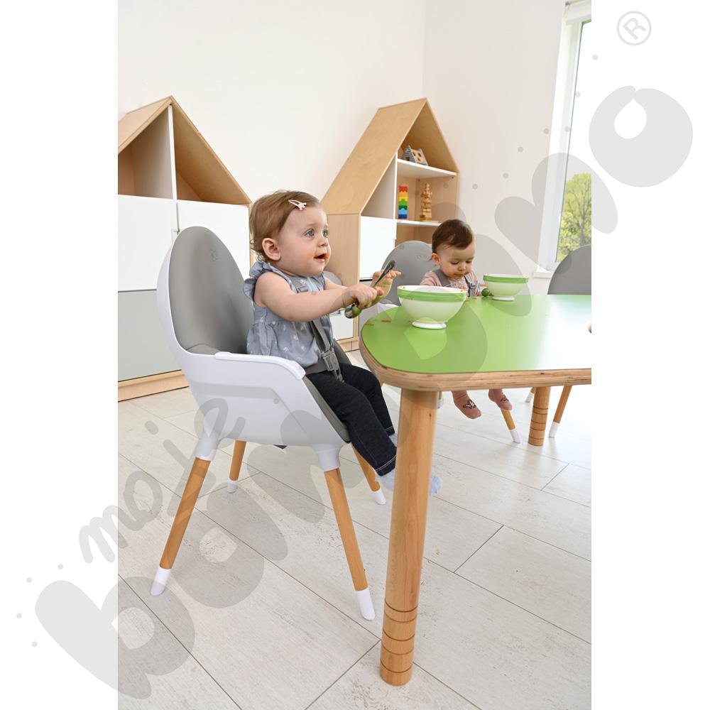 Stolik do karmienia - podkowa rozm. 40-58 cm - blat HPL zielony